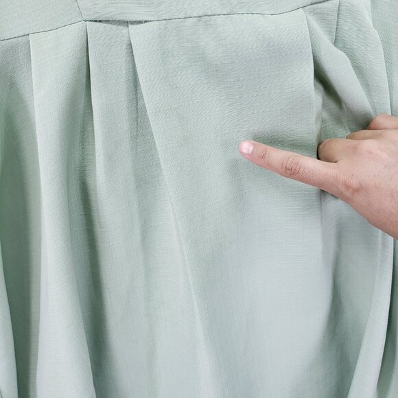 Rock Steady Mint Sleeveless Rockabilly Button Up A Line Short Dress Size 1X - Picture 15 of 16